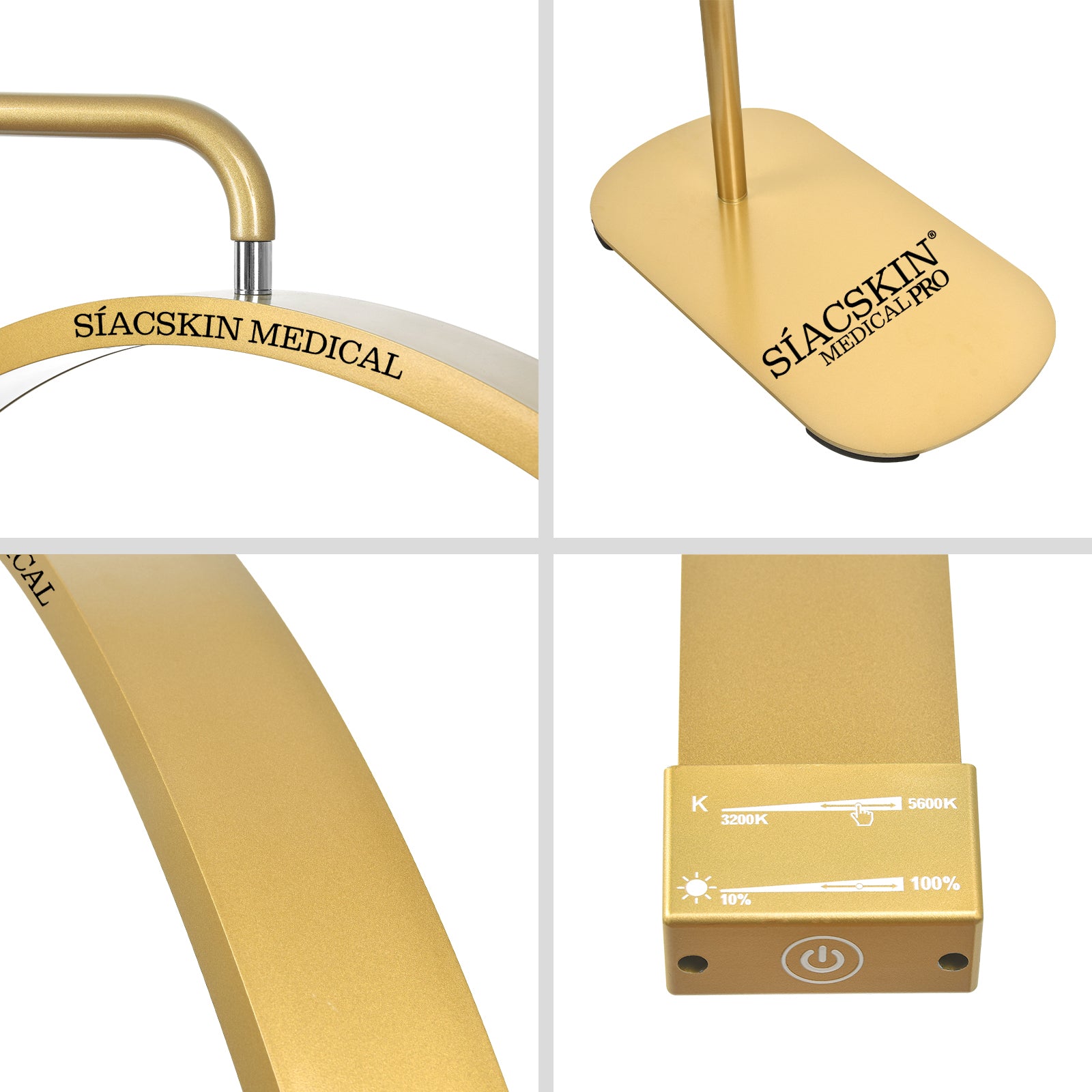 Gold LED Lampe Behandlungslampe SIACSKIN MEDICAL DIMMBAR KALT und Warmweiß